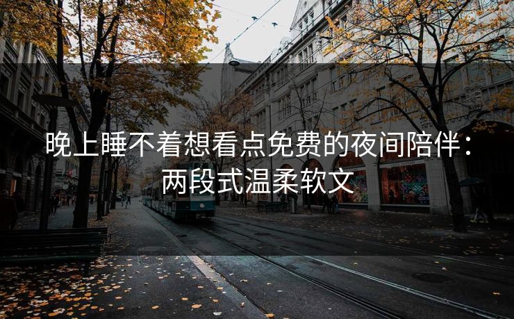 晚上睡不着想看点免费的夜间陪伴：两段式温柔软文